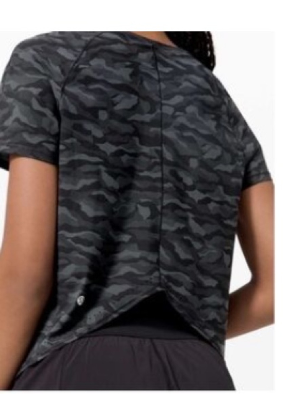 lululemon athletica Black Camo Short Sleeve Tee